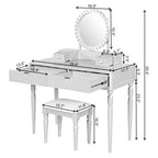 Luxury Height-Adjustable Vanity Desk Stool Set - image 12