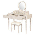 Luxury Height-Adjustable Vanity Desk Stool Set - image 4