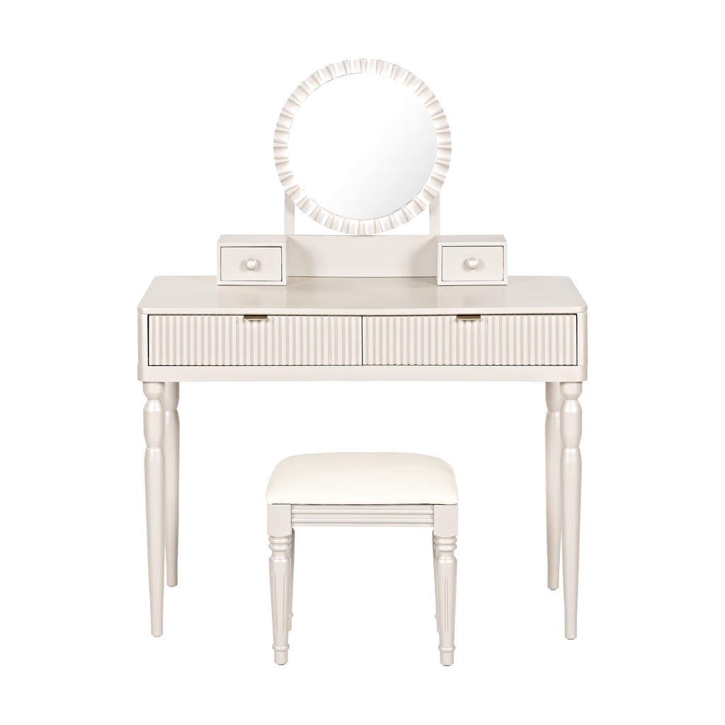 Luxury Height-Adjustable Vanity Desk Stool Set - image 1