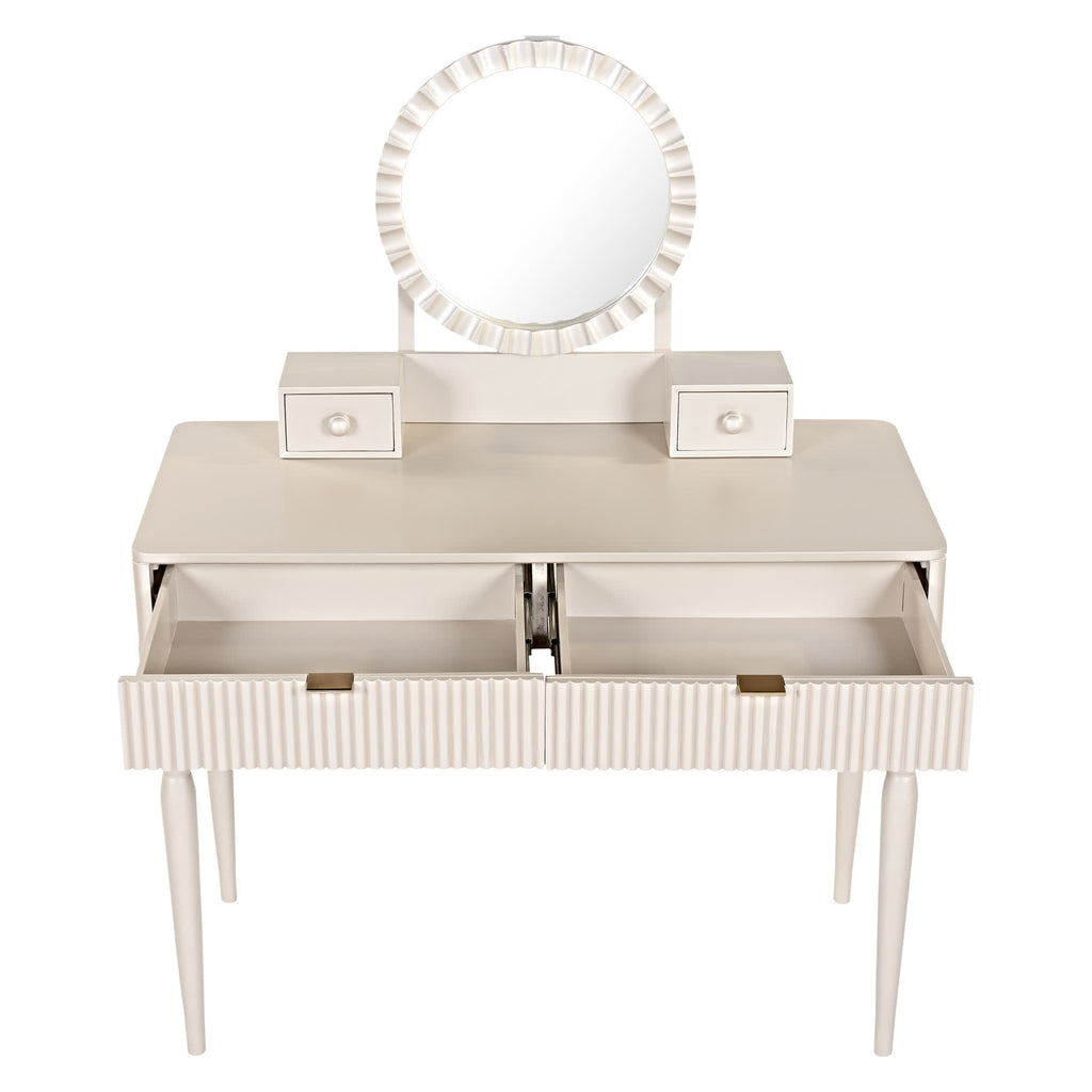 Luxury Height-Adjustable Vanity Desk Stool Set