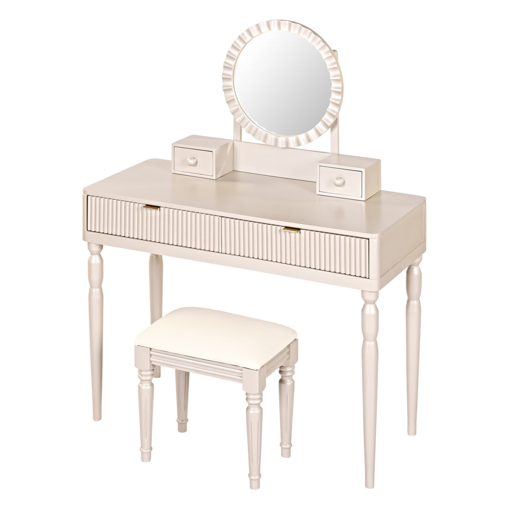 Luxury Height-Adjustable Vanity Desk Stool Set - image 3