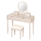 Luxury Height-Adjustable Vanity Desk Stool Set - image 3
