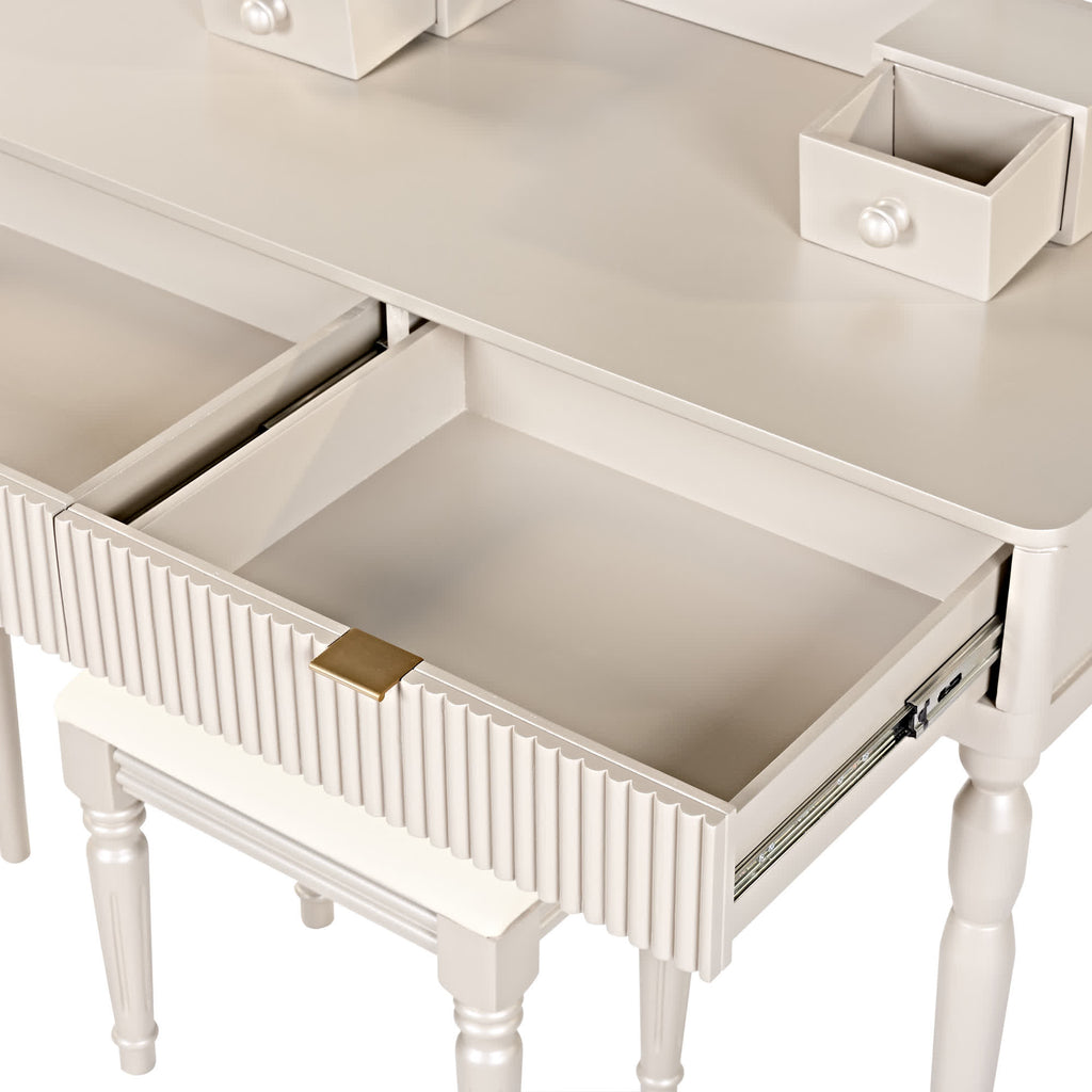 Luxury Height-Adjustable Vanity Desk Stool Set