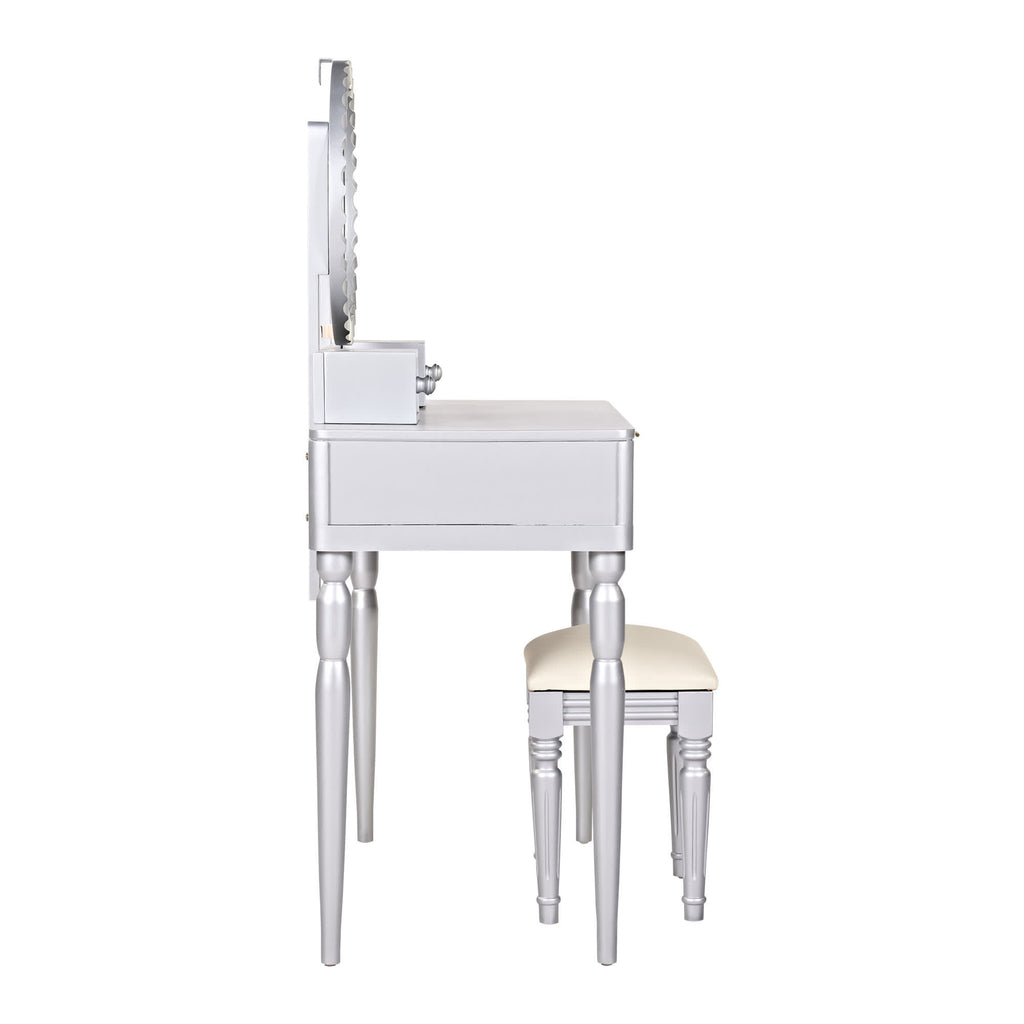 Luxury Height-Adjustable Vanity Desk Stool Set