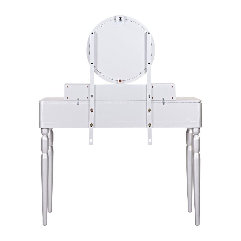 Luxury Height-Adjustable Vanity Desk Stool Set - image 20