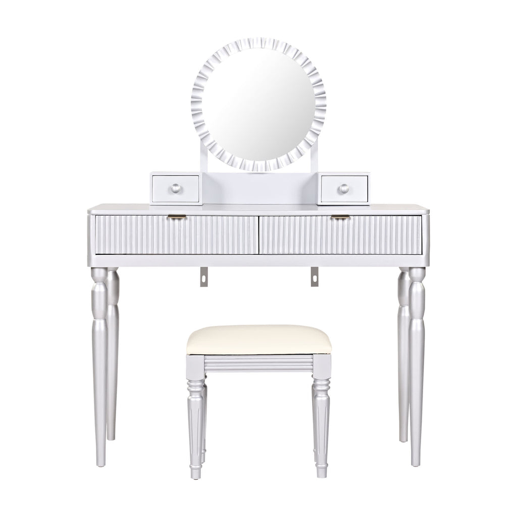 Luxury Height-Adjustable Vanity Desk Stool Set