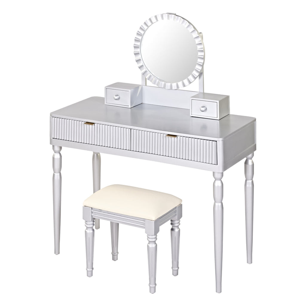 Luxury Height-Adjustable Vanity Desk Stool Set
