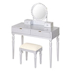 Luxury Height-Adjustable Vanity Desk Stool Set - image 16
