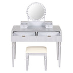Luxury Height-Adjustable Vanity Desk Stool Set - image 18