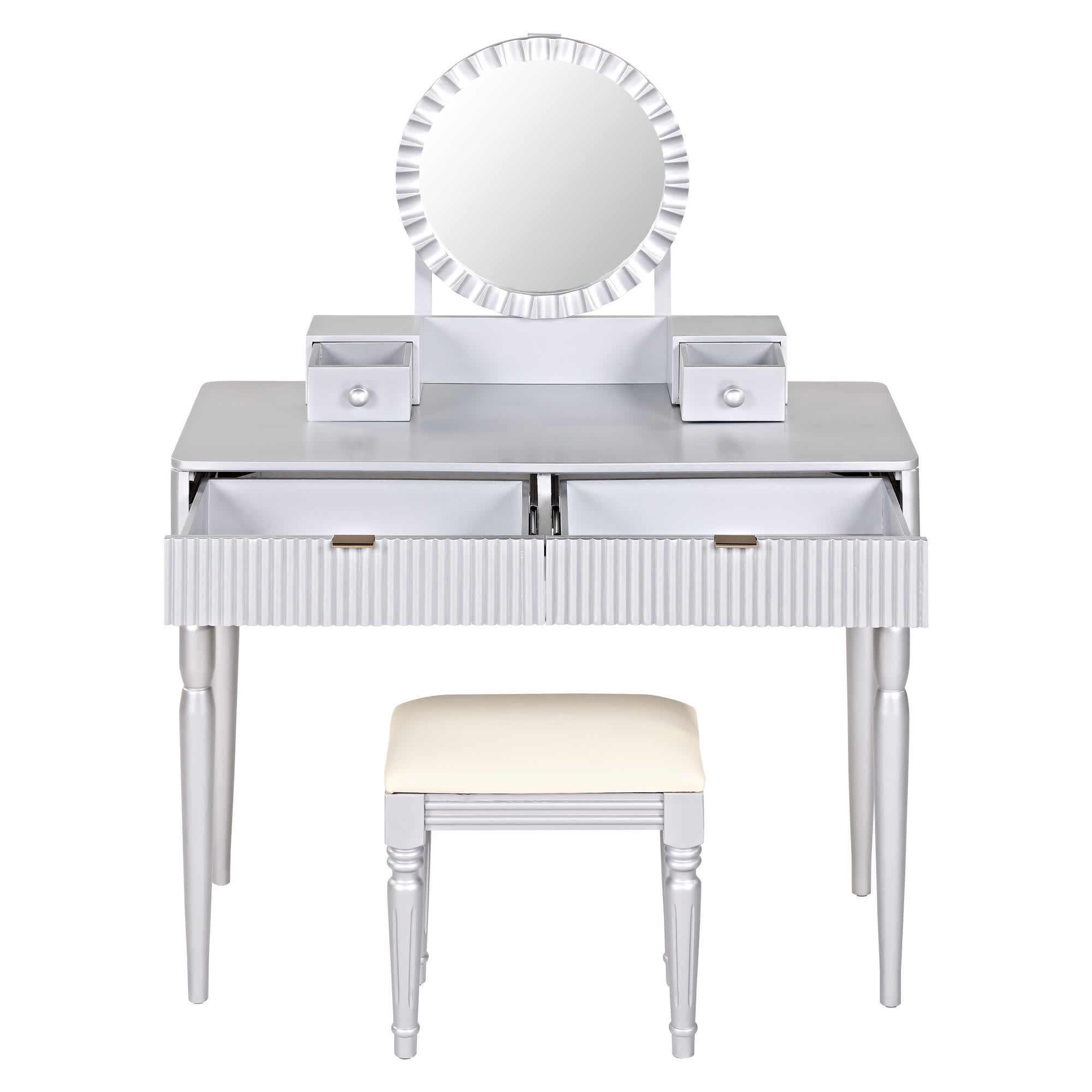 Luxury Height-Adjustable Vanity Desk Stool Set - image 18