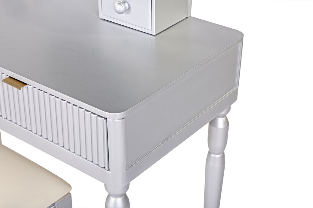 Luxury Height-Adjustable Vanity Desk Stool Set - image 21