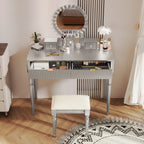 Luxury Height-Adjustable Vanity Desk Stool Set - image 14