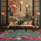 Oriental Floral Anti-slip Washable Area Rug - image 1