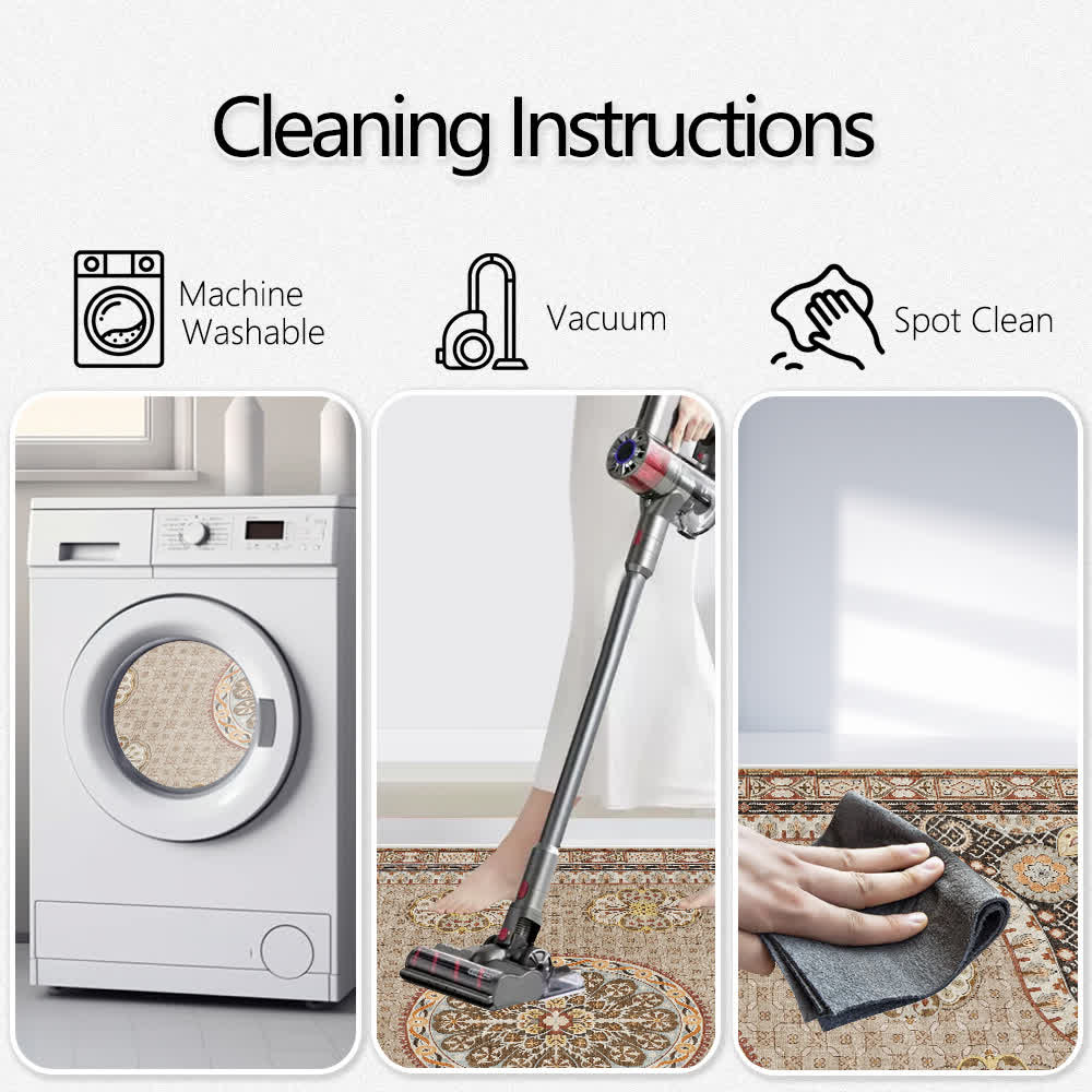 Iffhome Anti-slip Washable Luxurious Persian Area Rug