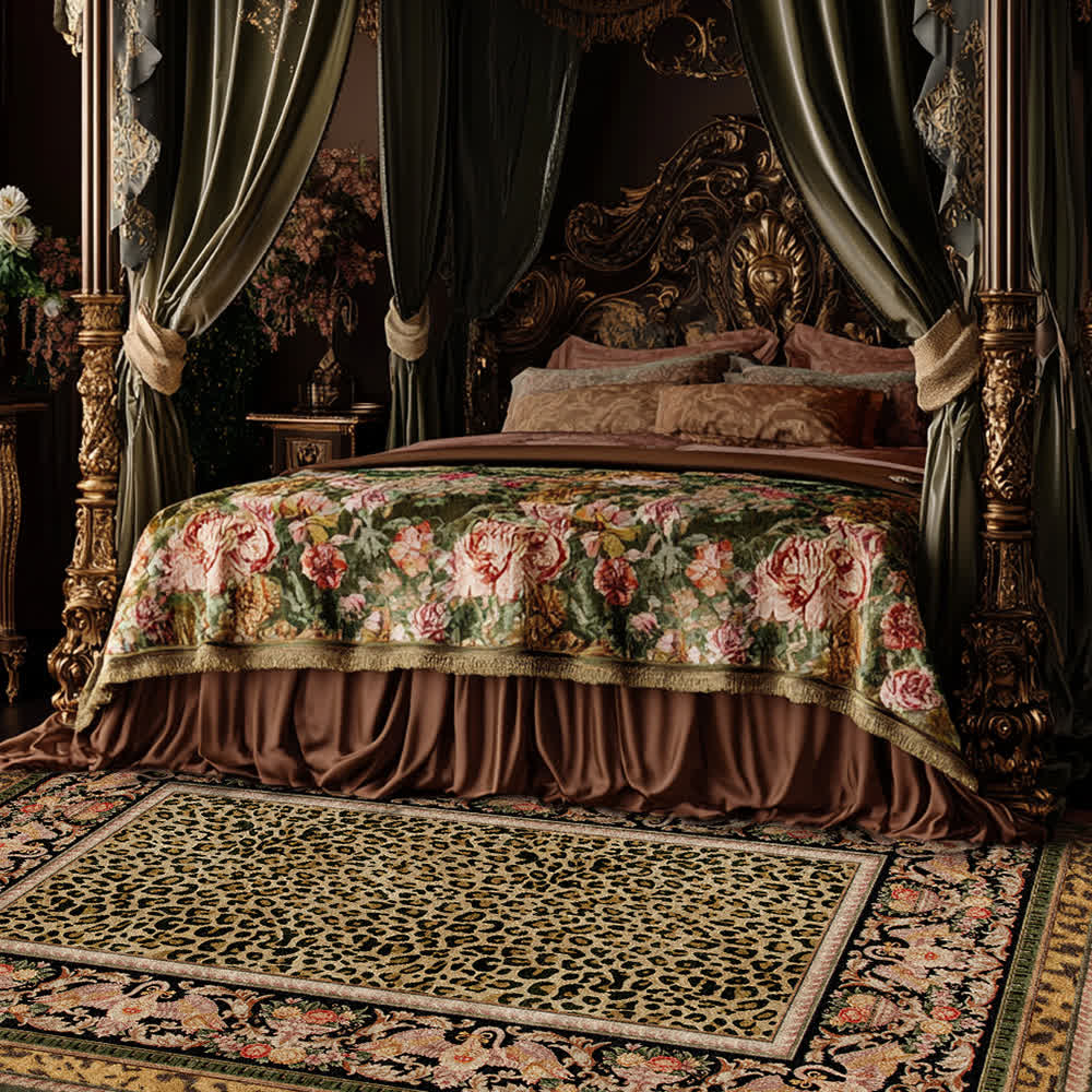 Baroque Leopard Anti-slip Indoor Outdoor Rug - image 9