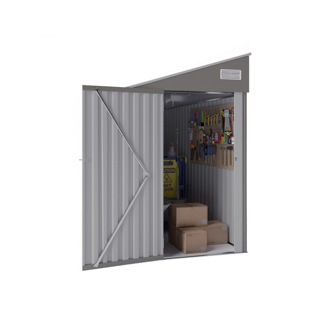Iffhome Storage Shed with Single Hinge Door