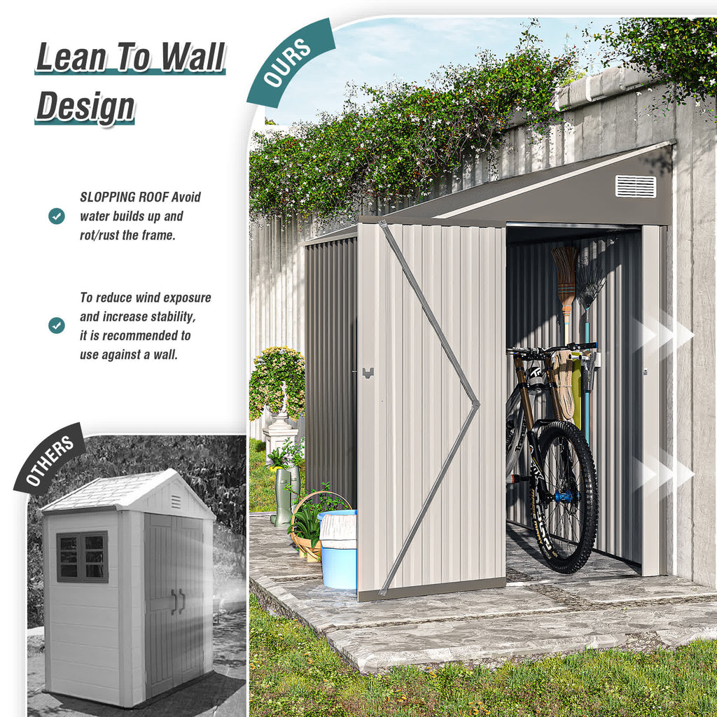 Storage Shed with Single Hinge Door