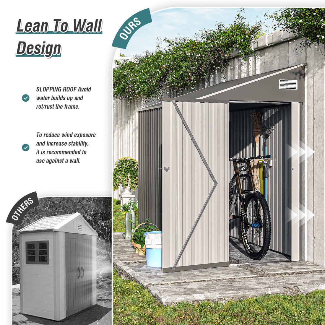 Iffhome Storage Shed with Single Hinge Door