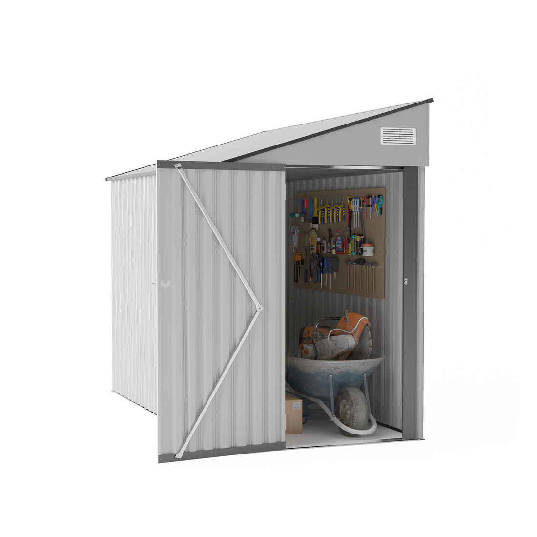 Iffhome Storage Shed with Single Hinge Door