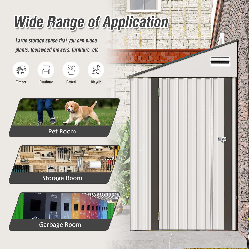 Storage Shed with Single Hinge Door