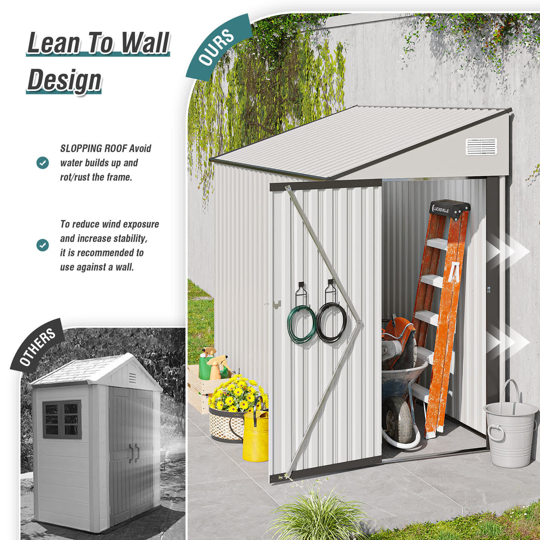Iffhome Storage Shed with Single Hinge Door