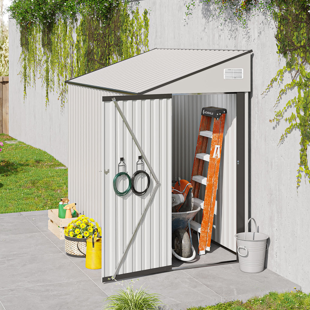 Storage Shed with Single Hinge Door