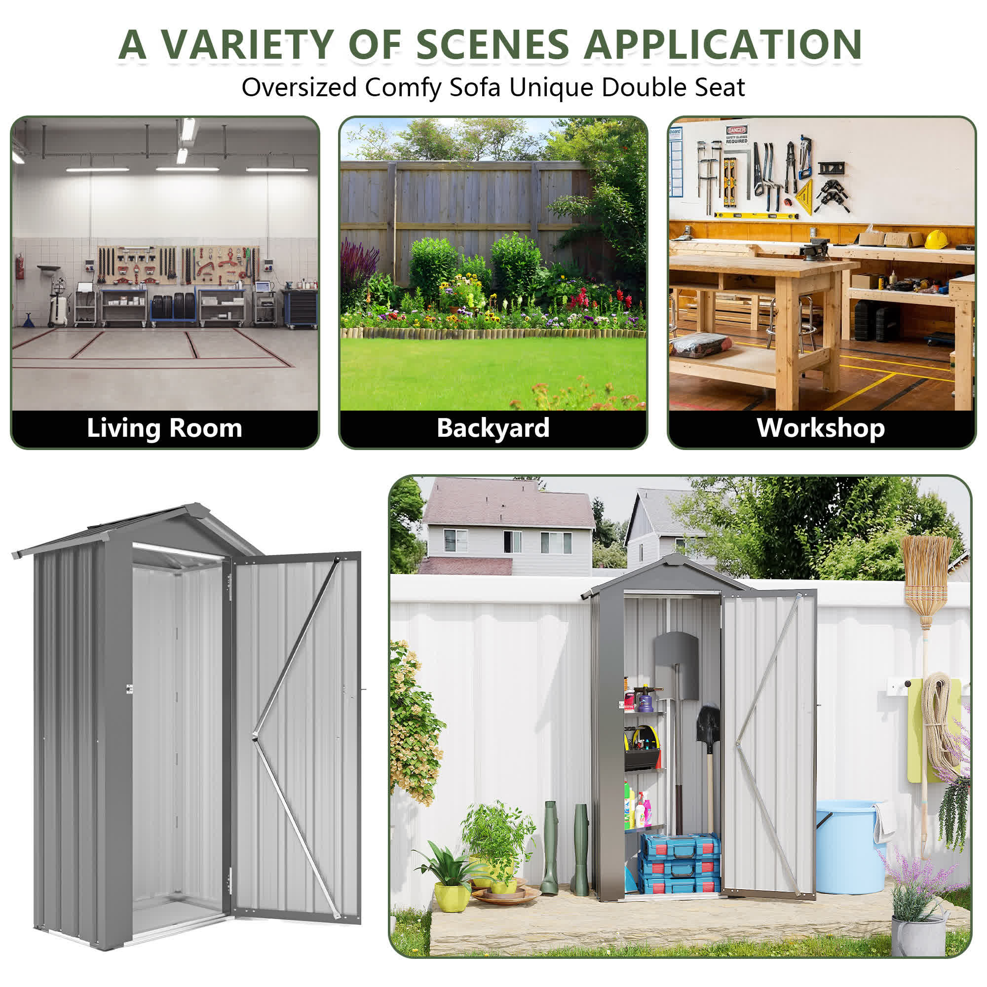 Waterproof Garden Tool Storage Lockable Shed - image 5