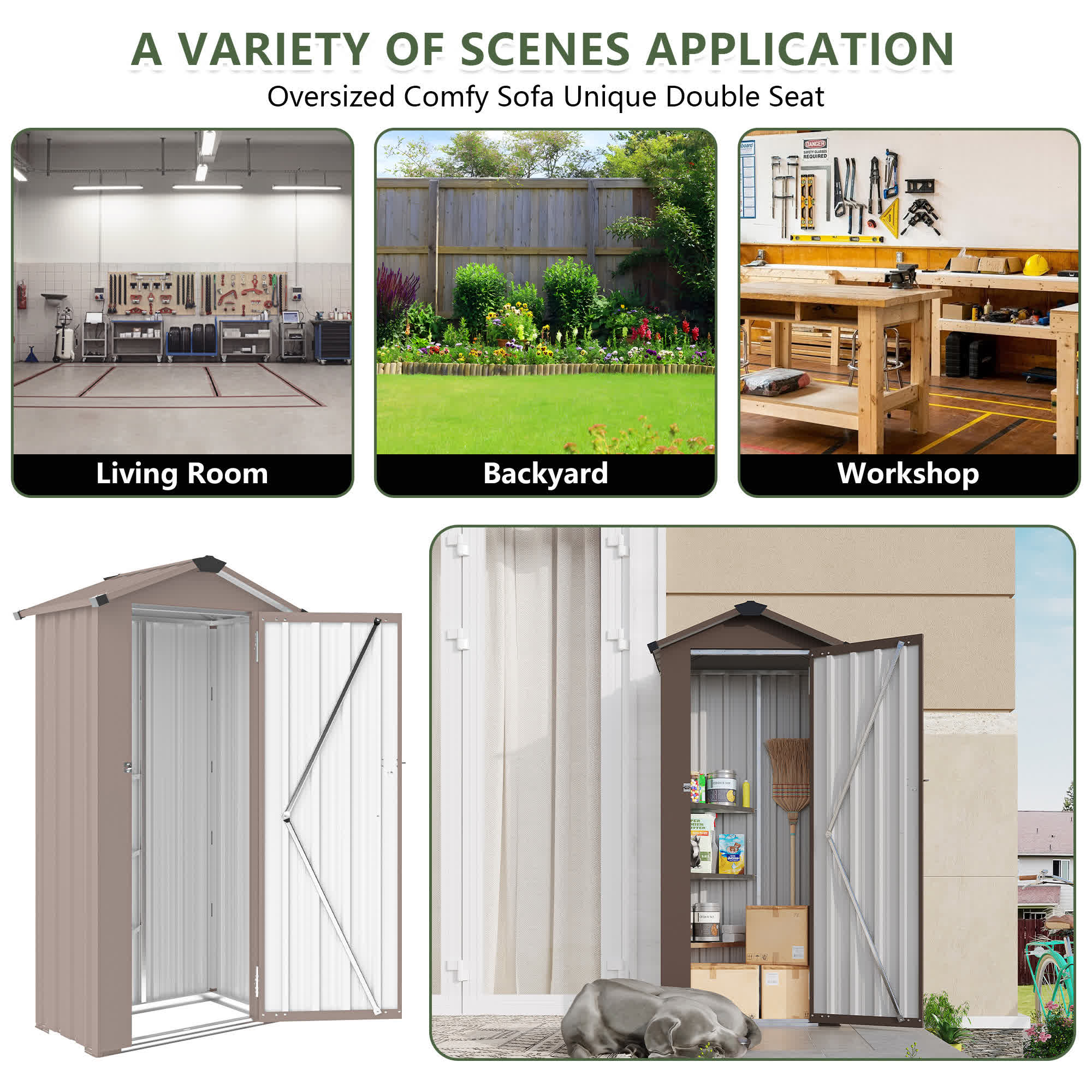 Waterproof Garden Tool Storage Lockable Shed