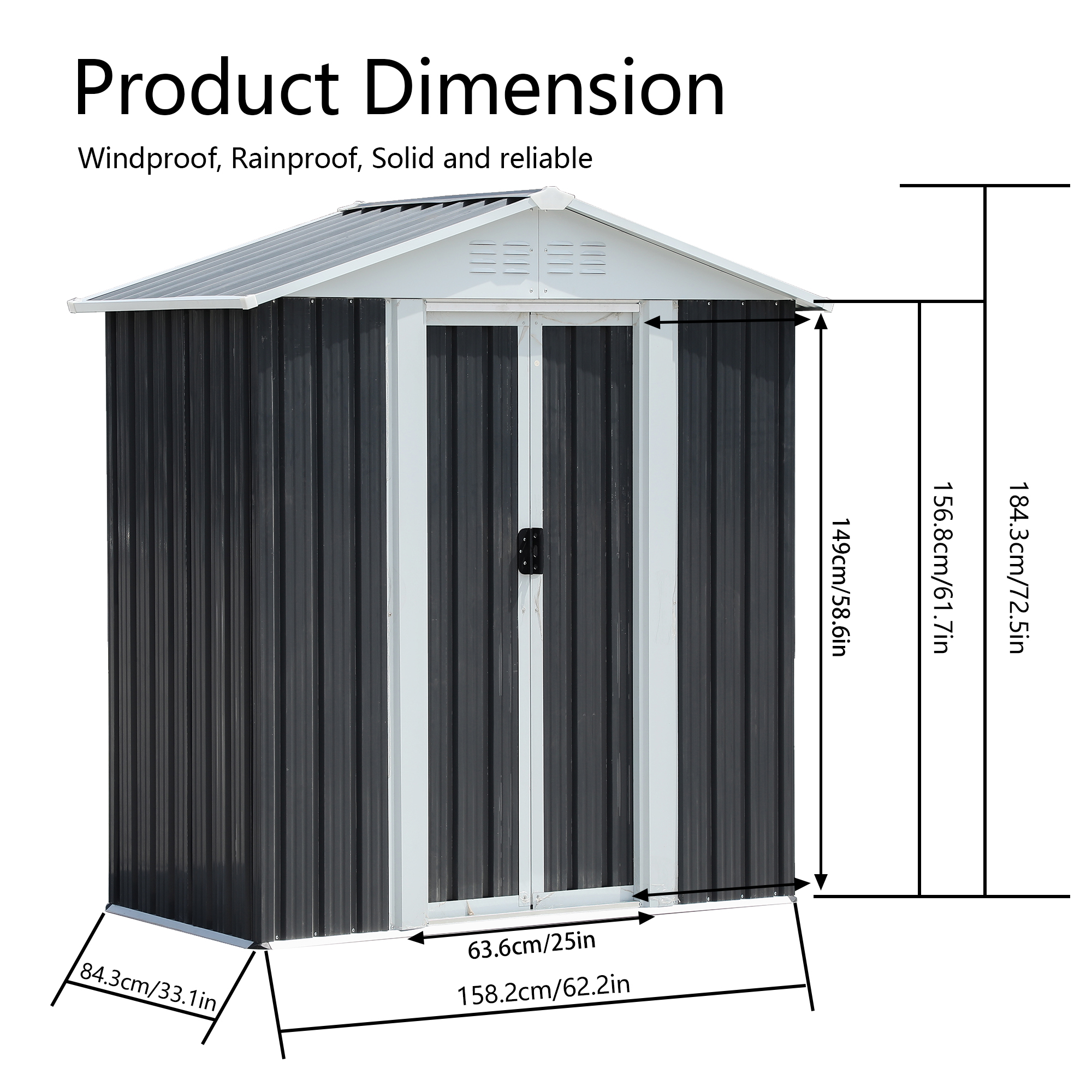 Metal Outdoor Garden Storage Shed