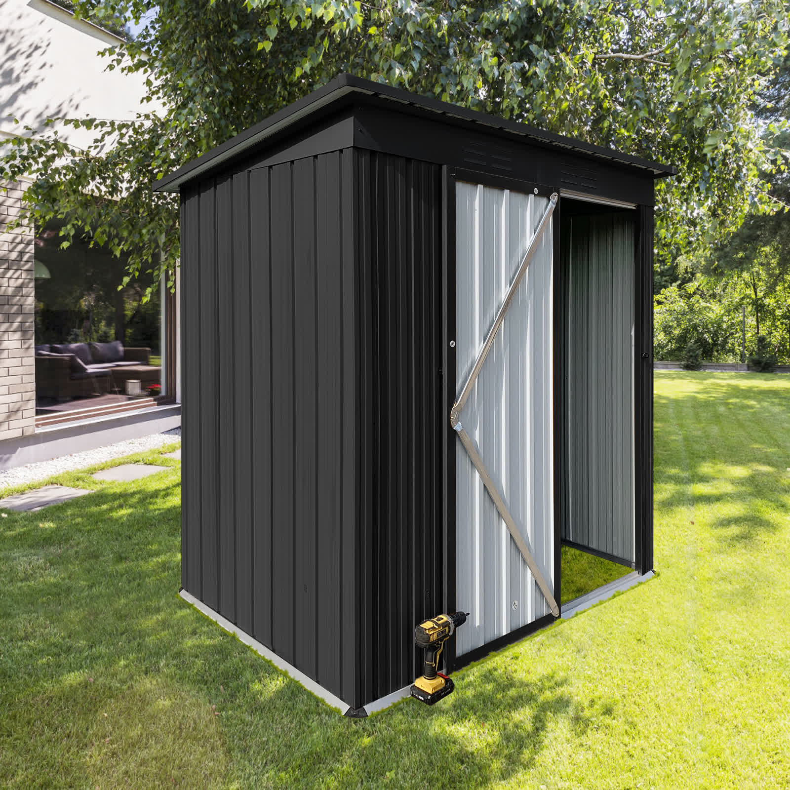 Metal Outdoor Garden Tool Storage Shed