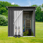 Metal Outdoor Garden Sturdy Storage Shed - Grey - 65.00''W x 48.40"D x 68.10”H - image 0