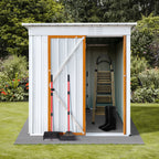 Metal Outdoor Garden Sturdy Storage Shed - White - 65.00''W x 48.40"D x 68.10”H - image 6