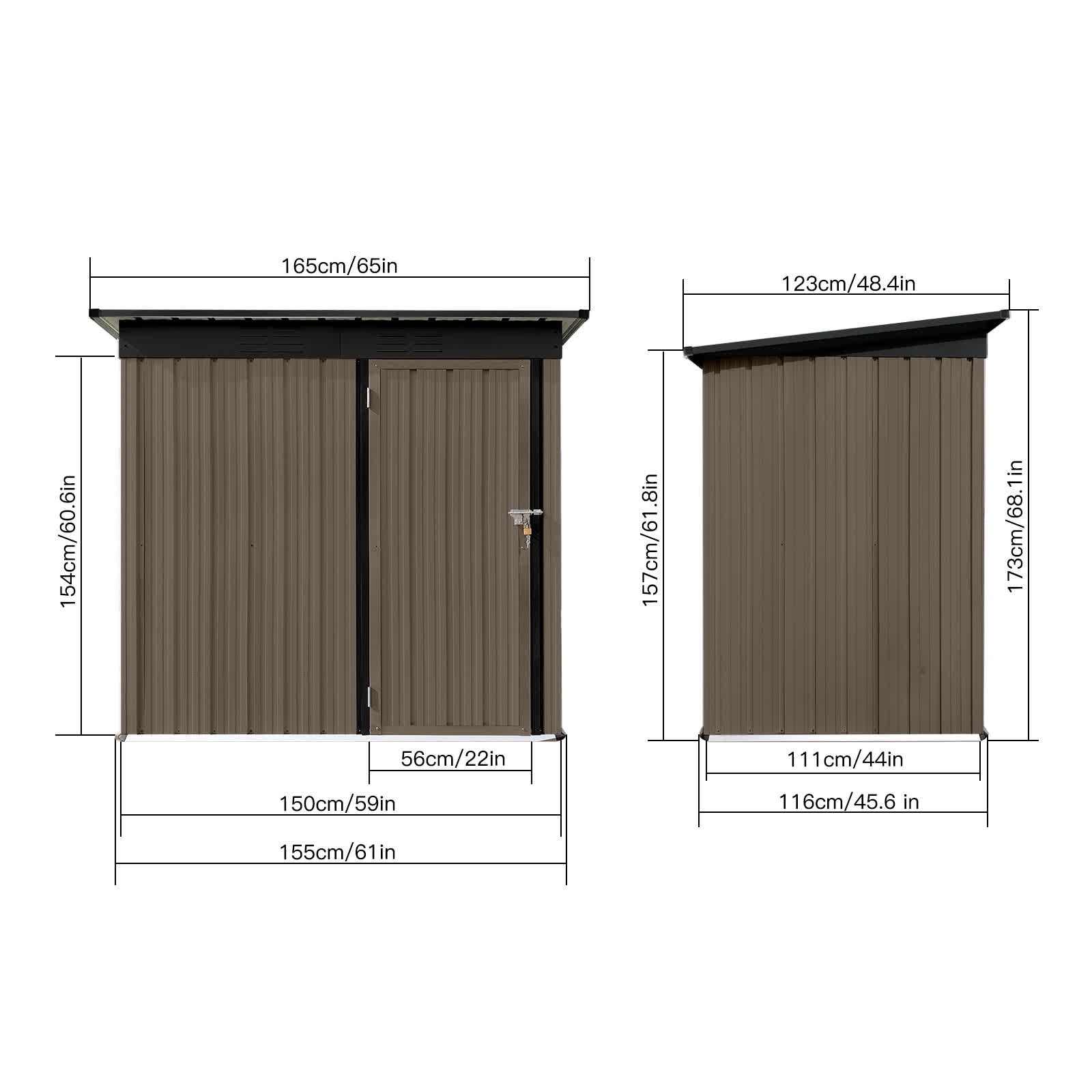 Metal Outdoor Garden Sturdy Storage Shed