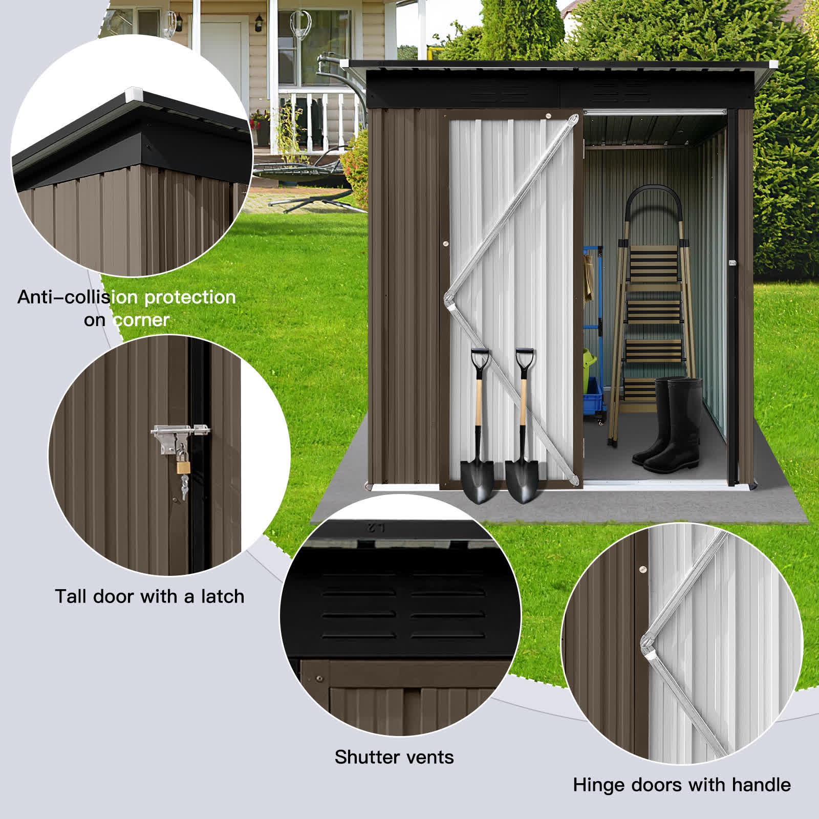 Metal Outdoor Garden Sturdy Storage Shed - image 15