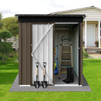 Metal Outdoor Garden Sturdy Storage Shed - Brown - 65.00''W x 48.40"D x 68.10”H - image 12