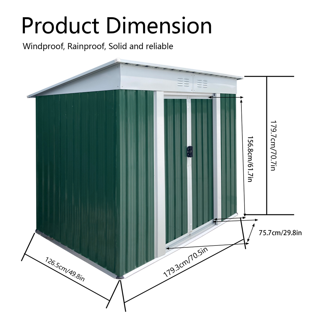 Green Outdoor Garden Storage Sheds