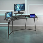 Gaming Desk with Shelf & Accessory Holders - 63.00"L x 29.50"W x 35.00"H - image 0