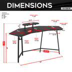 Gaming Desk with Shelf & Accessory Holders - image 11