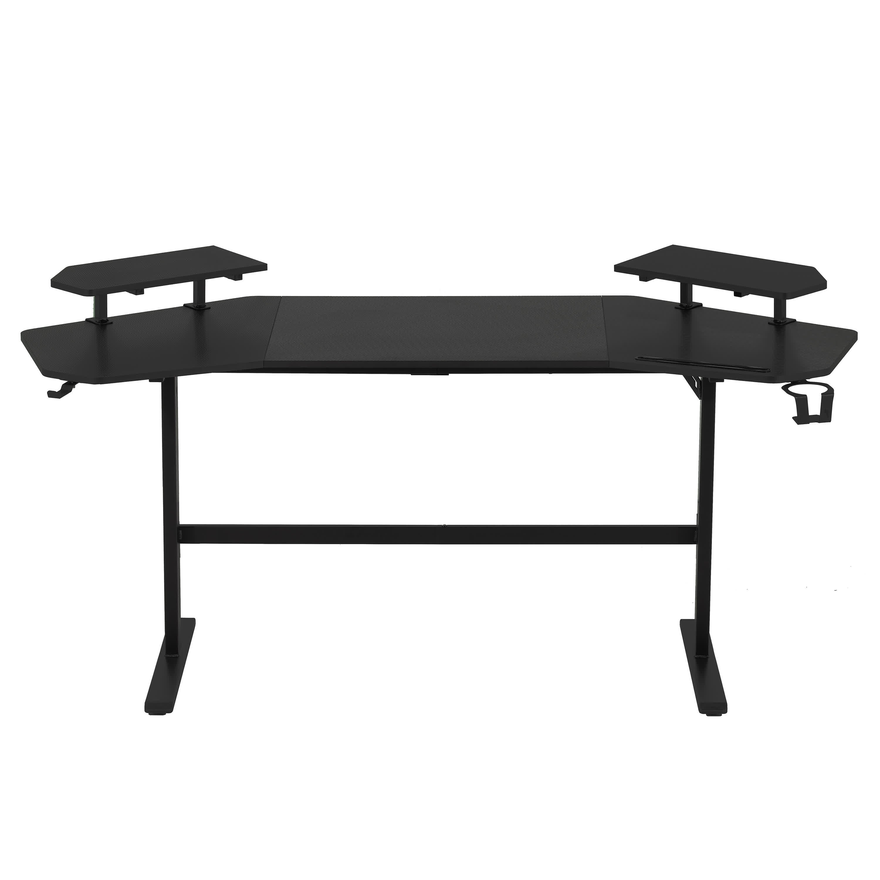 Modern Gaming Desk with Shelves & Accessory Holder - image 1