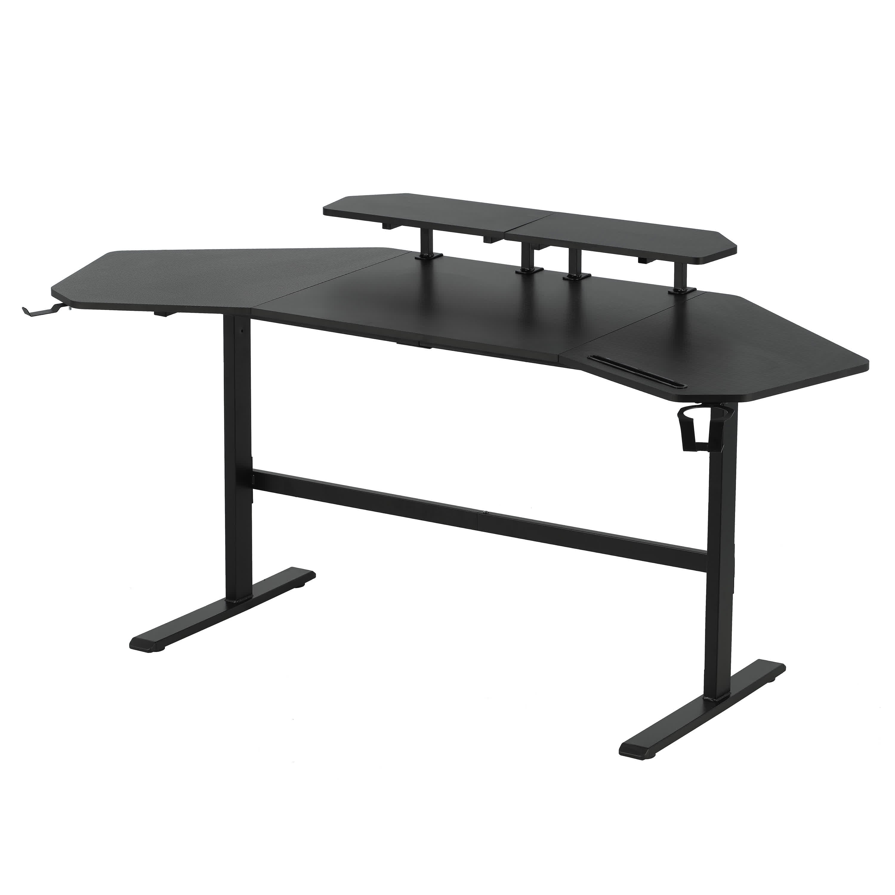 Modern Gaming Desk with Shelves & Accessory Holder - image 6