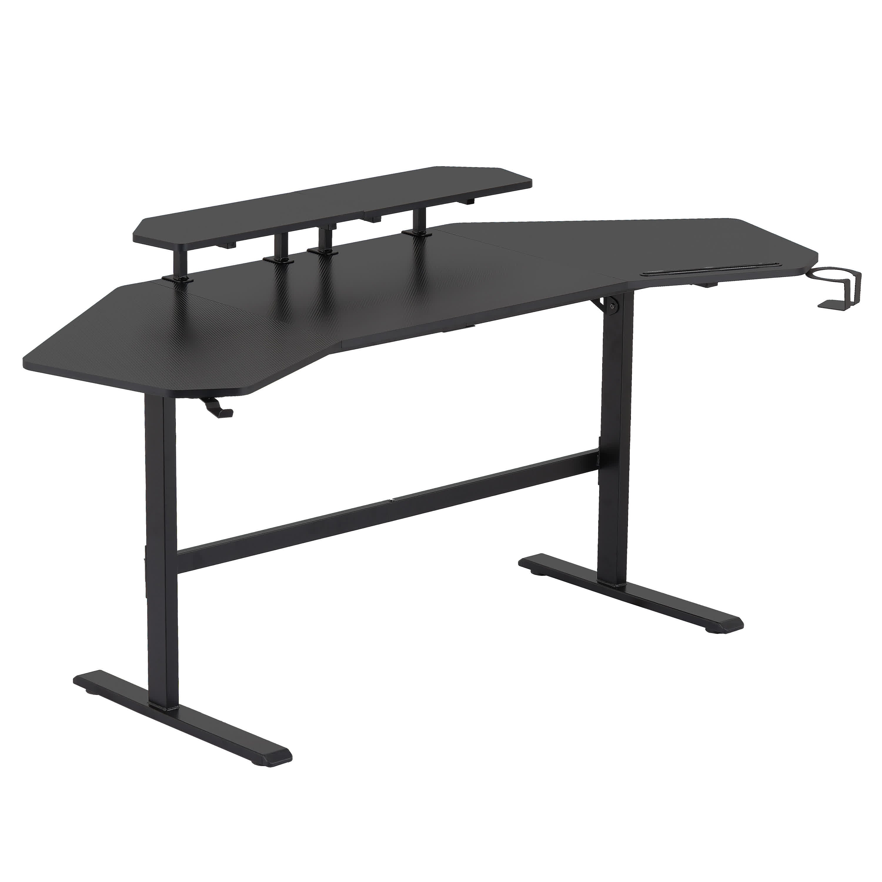 Modern Gaming Desk with Shelves & Accessory Holder - image 7