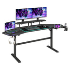 Modern Gaming Desk with Shelves & Accessory Holder - image 3