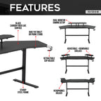 Modern Gaming Desk with Shelves & Accessory Holder - image 2