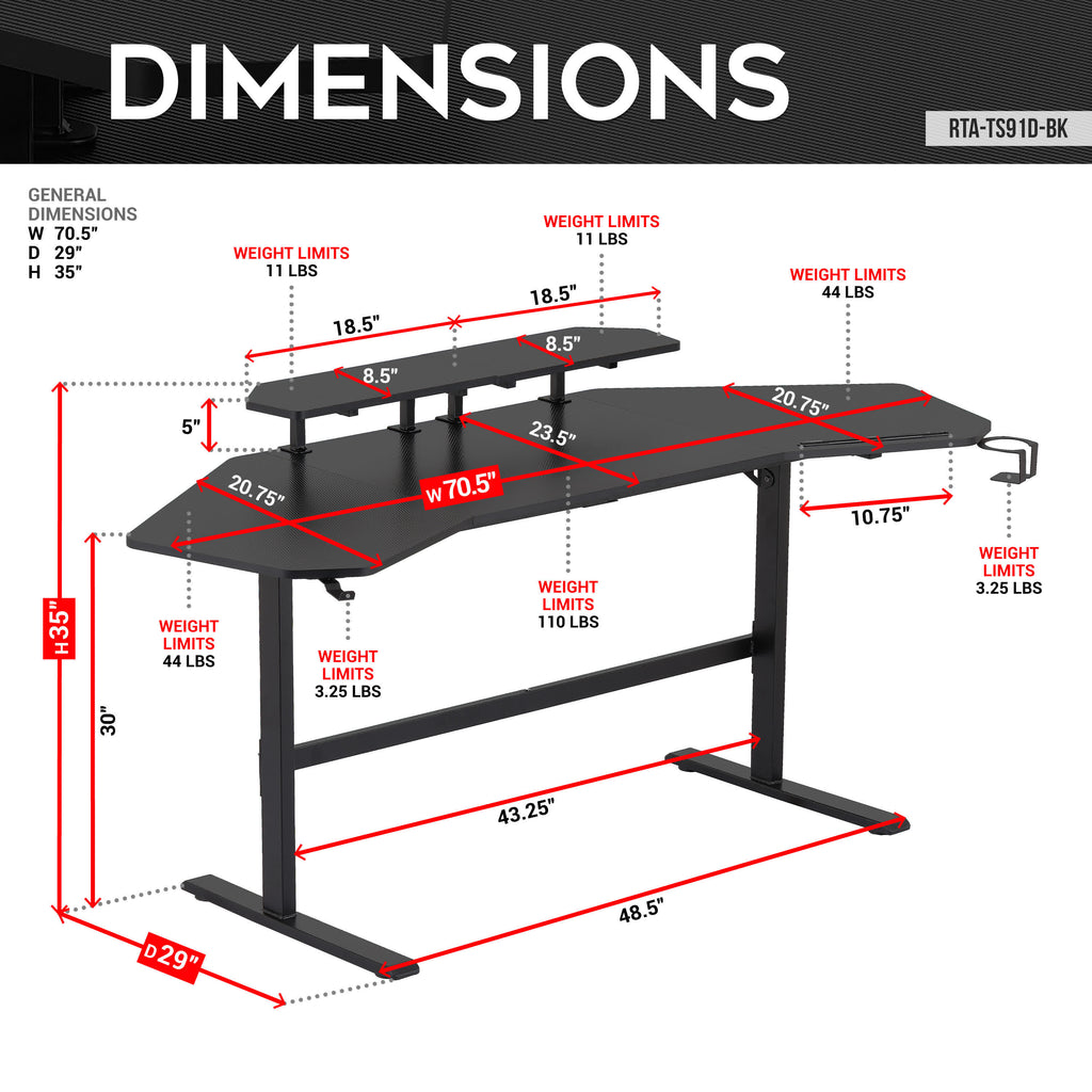 Modern Gaming Desk with Shelves & Accessory Holder - image 12