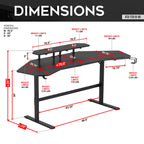 Modern Gaming Desk with Shelves & Accessory Holder - image 12