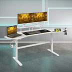 Modern Gaming Desk with Shelves & Accessory Holder - White - 70.50"L x 29.00"W x 35.00"H - image 13