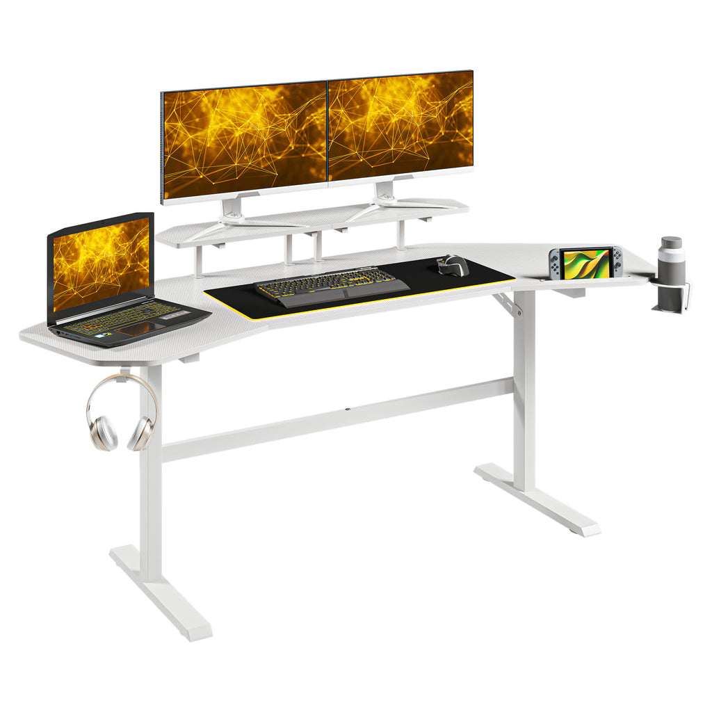 Modern Gaming Desk with Shelves & Accessory Holder - image 14