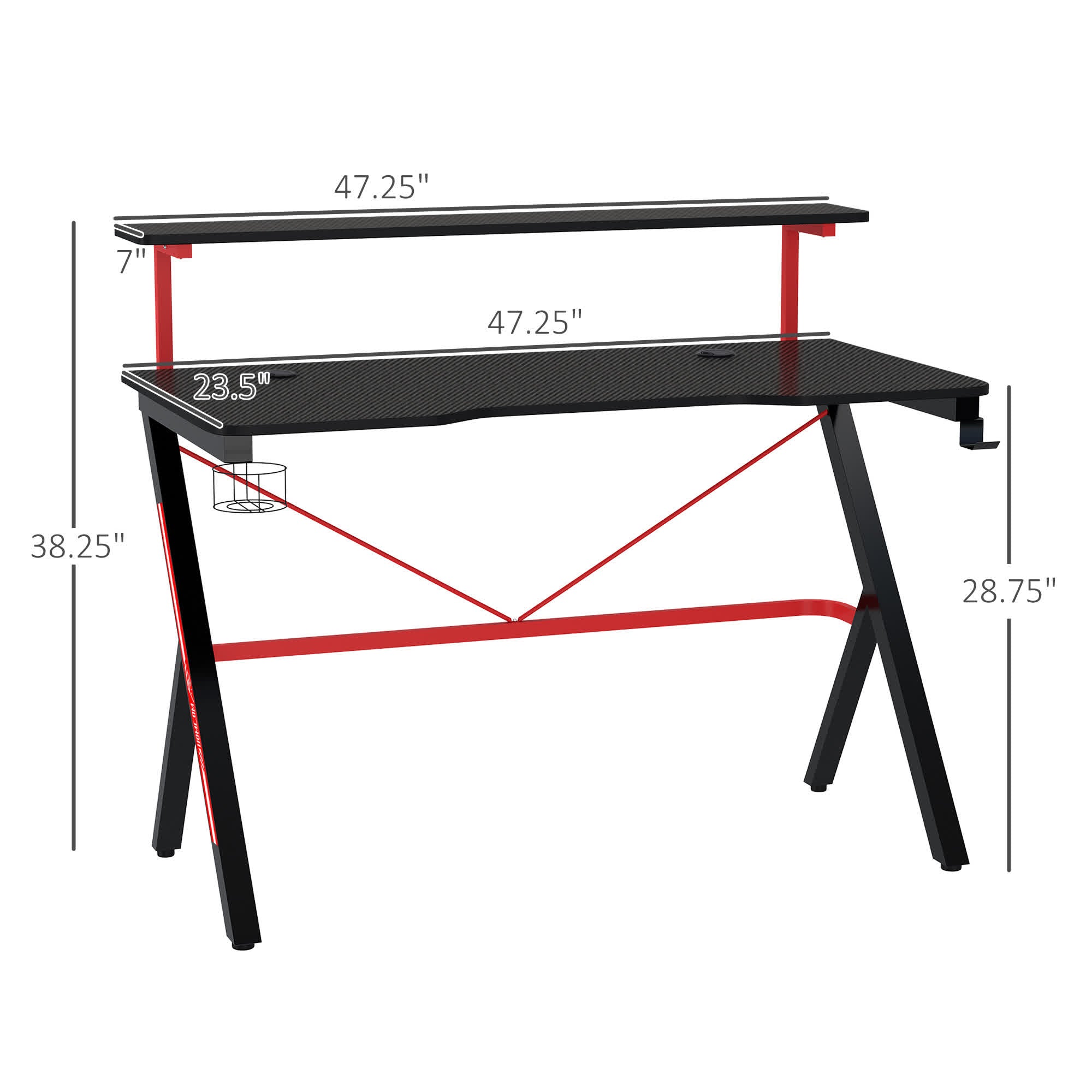 Elevated Monitor Shelf Gaming Desk