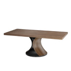 Rectangular Solid Wood Dining Table With Double Arch-shaped Pedestal - image 1