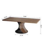 Rectangular Solid Wood Dining Table With Double Arch-shaped Pedestal - image 8